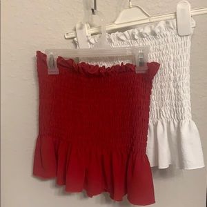 Frill Ruffle Hem Tube Tops